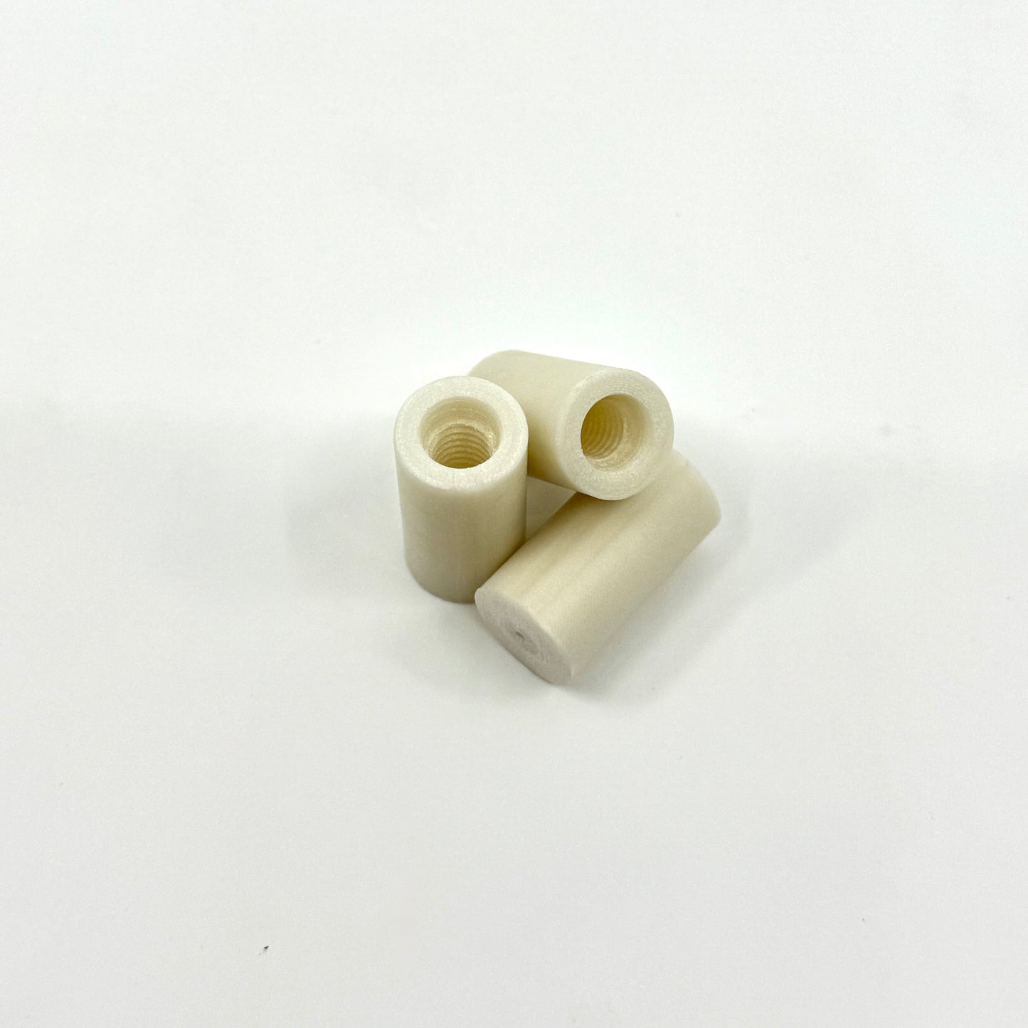 CueForm Classic White Ivory Ferrule. .562 X 1.1 Tapped, Threaded with Glue Relief Hole. Group of 3 Ferules.