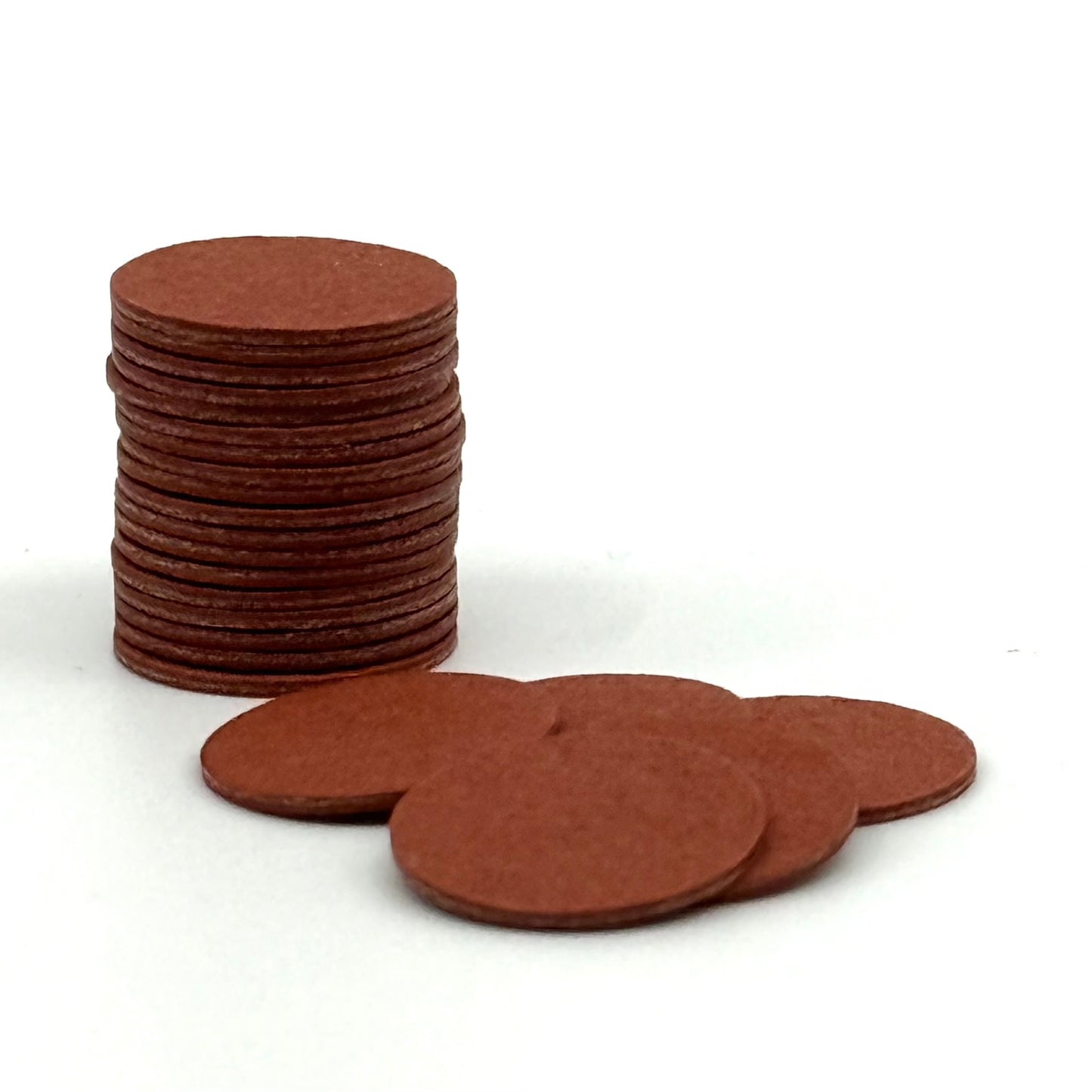 Cue Tip Fiber Ferrule Pads. 14mm .031" thickness. Red.