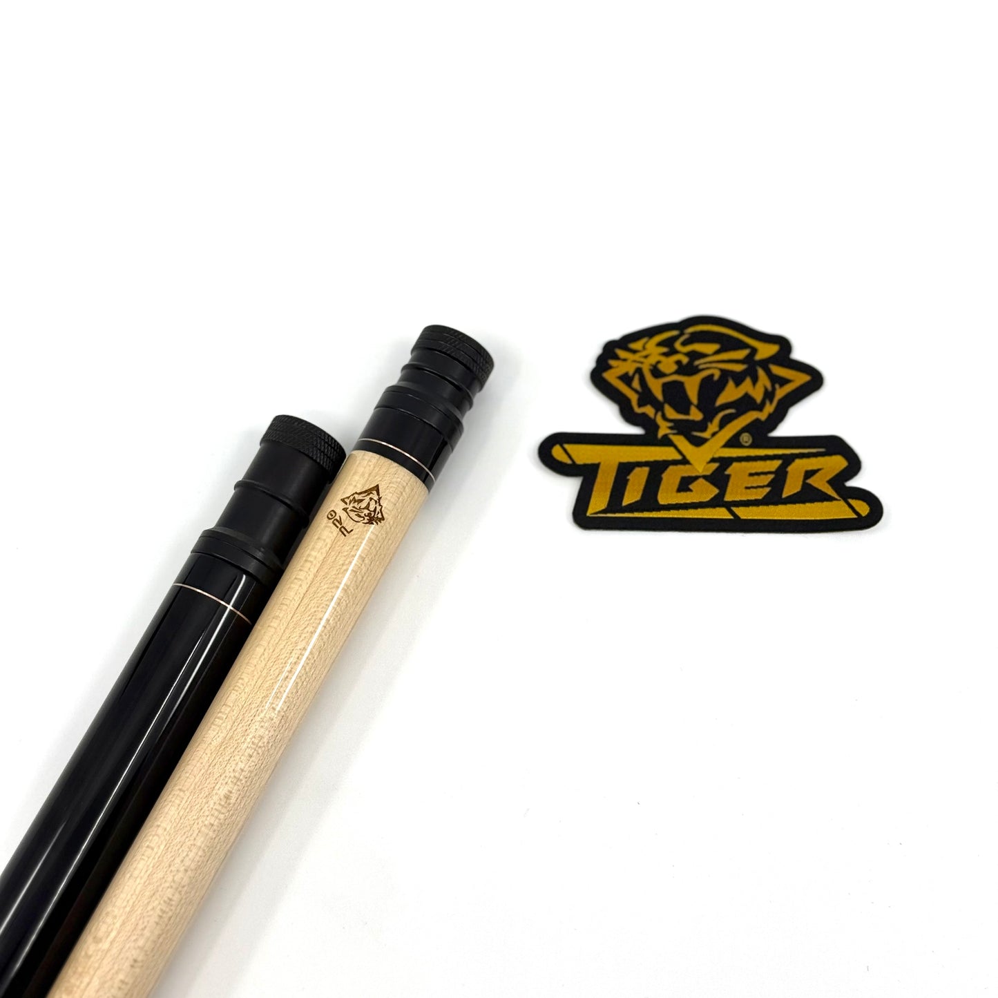 E-1 Pool Cue. 19oz. Tiger X shaft. Black. Billiards Tiger Products. Cue, Shaft.