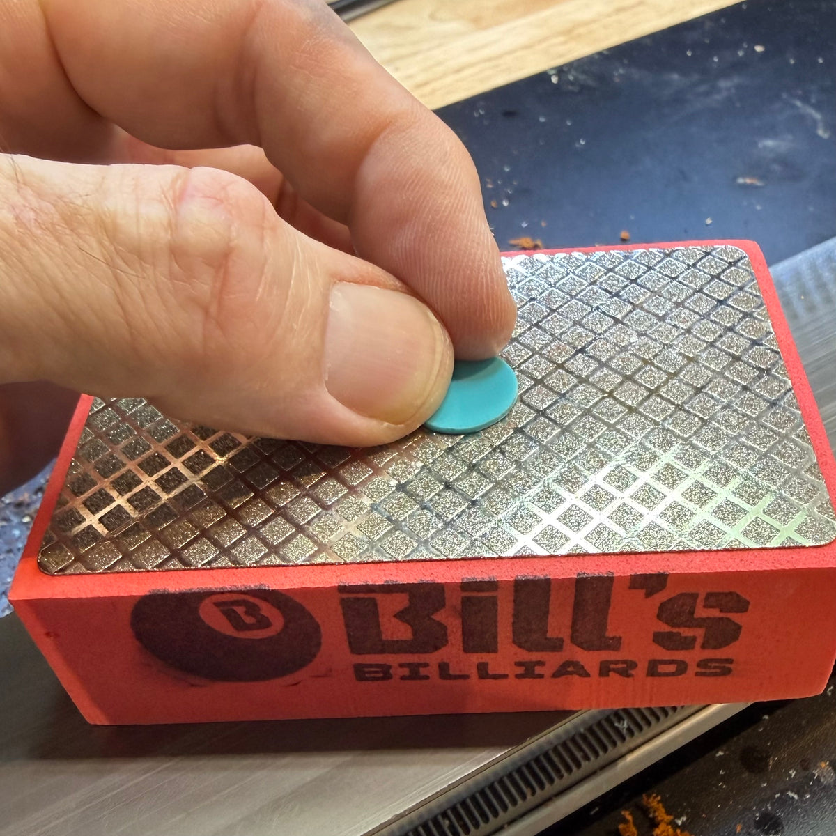 Firm Fiber Ferrule Pad being Scuffed on Diamond Plated Tip Prep Pad