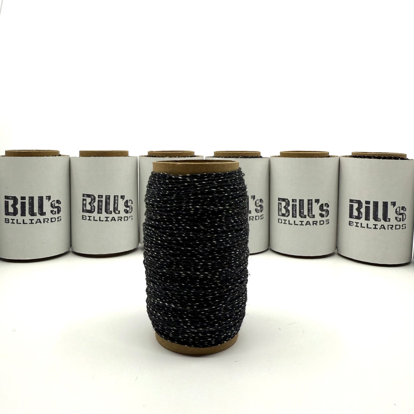 Irish Linen Cue Wrap for Billiards Cue Builders. 50 Yard Roll. Black / White Thread.