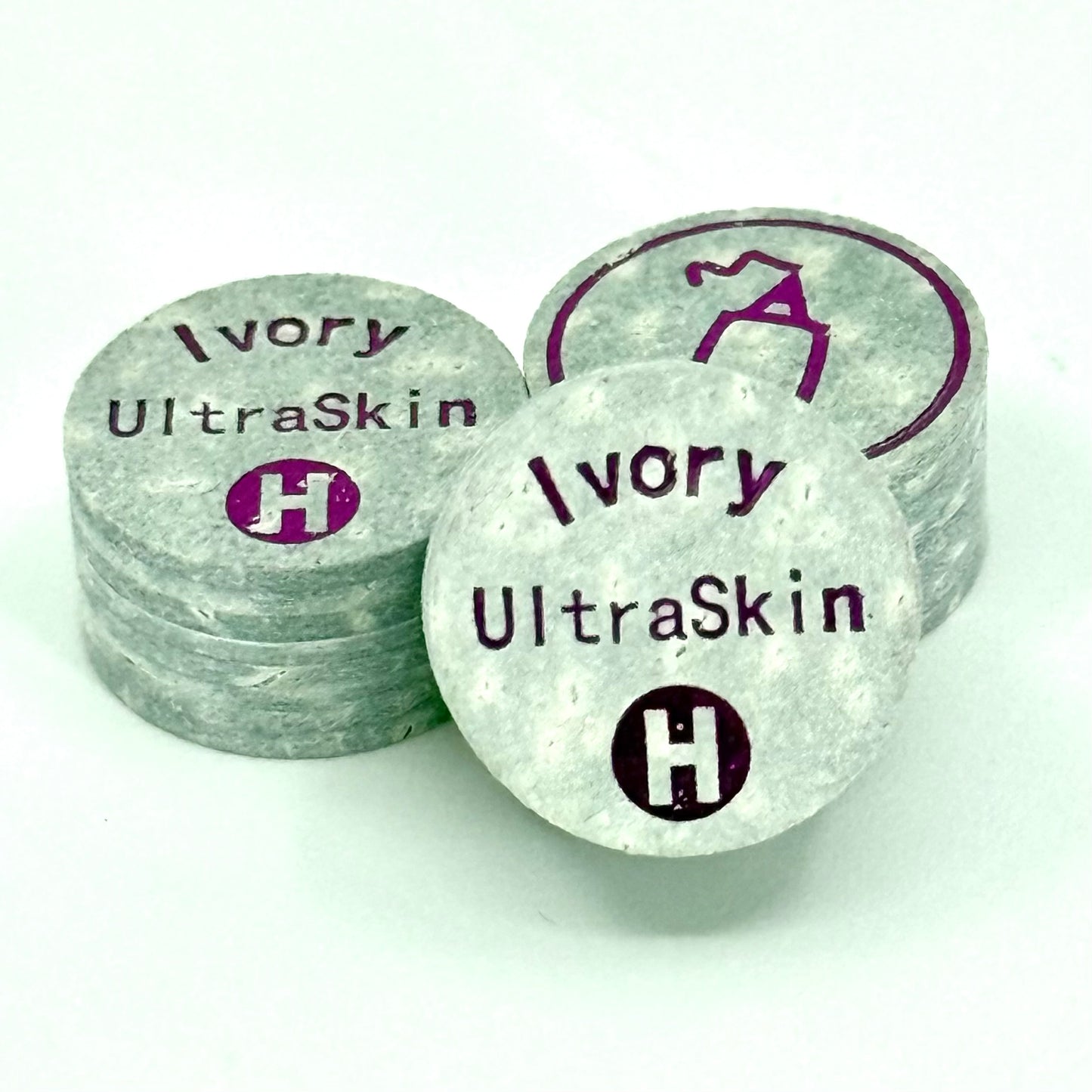 Image of 3 Pool_Cue_Tip_UltraSkin_Layered_Ivory_14mm_8_layer Hard