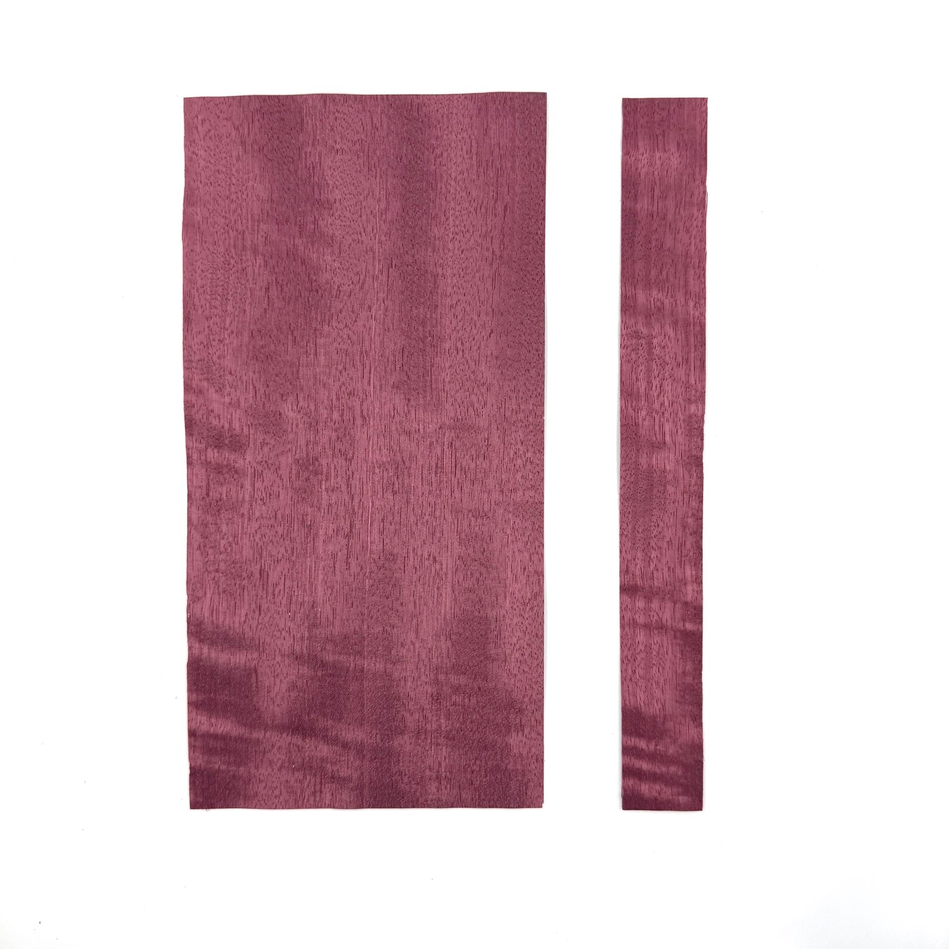 Purple Veneer for Pool Cues. 5.5" Sheets and 1.5" Strips. Both sizes 11" in length in .60mm thickness.