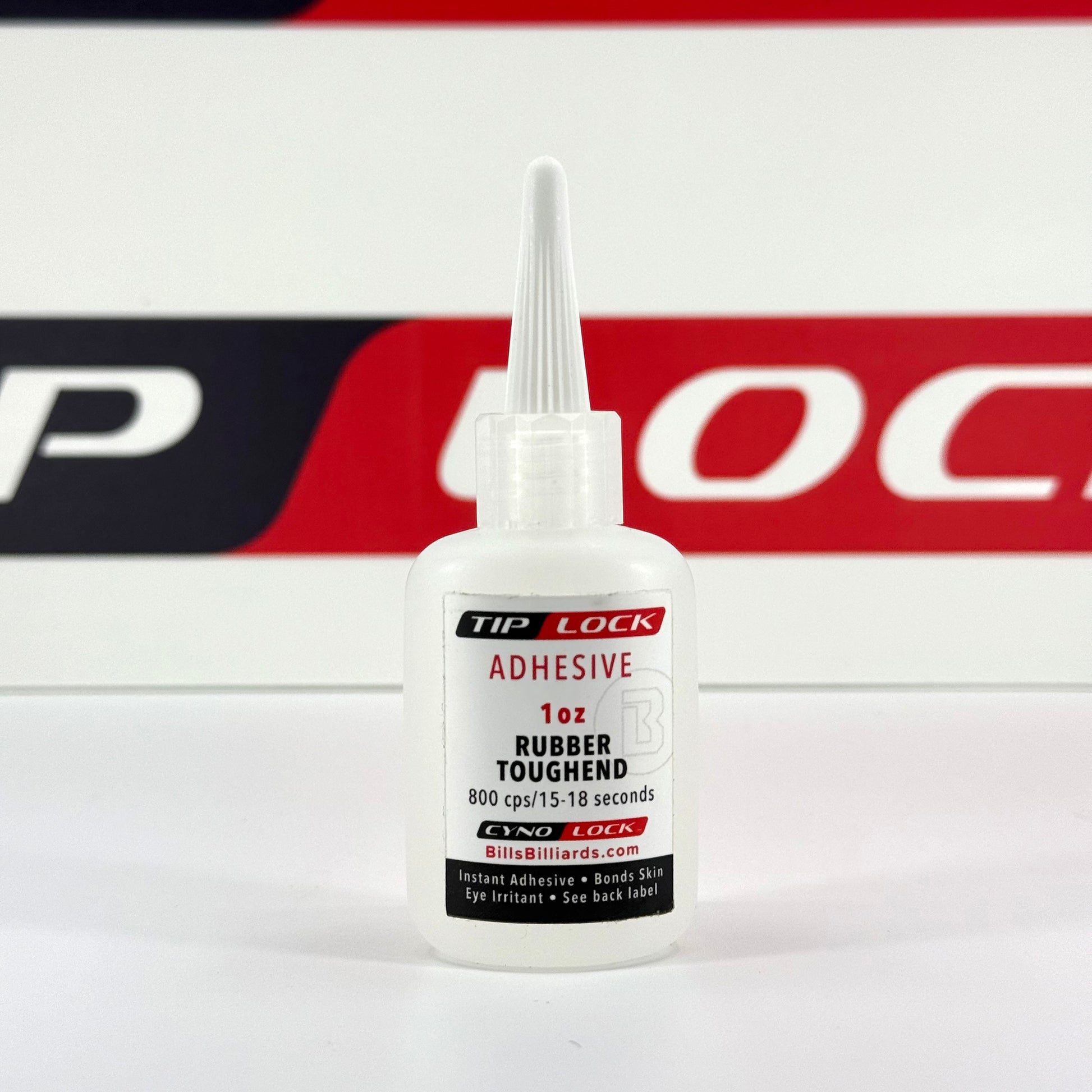Tip-Lock Clear Rubber Toughened Cyanoacrylate Adhesive – 1 oz bottle for cue tip installation