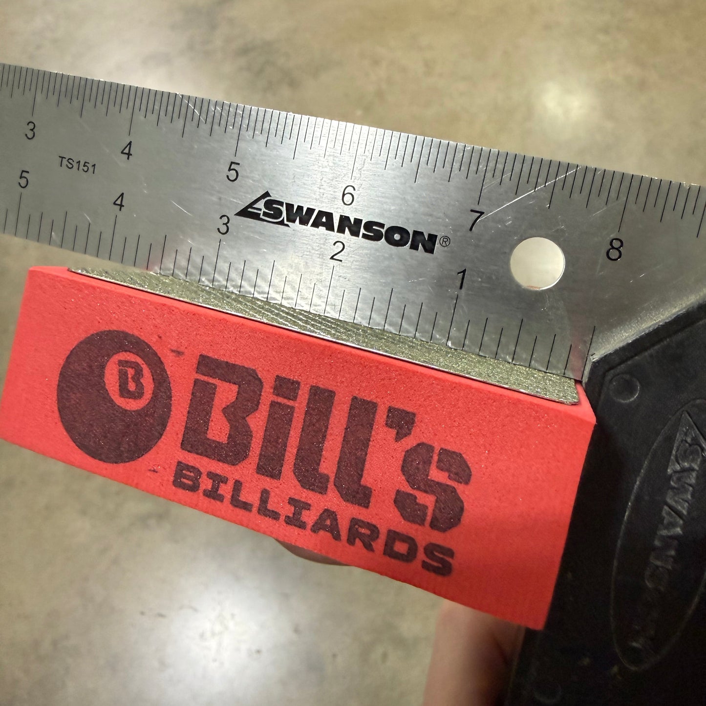 100 Grit Diamond Tip Prep Pad for Billiards Pool Cue Tips. Level down. Shown with a level. 
