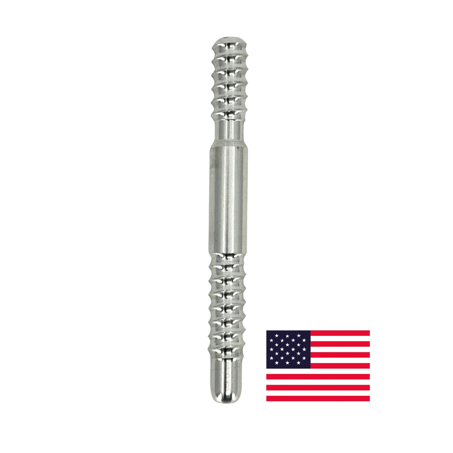 Aluminum  3/8 Radius Joint Pin on white background with American Flag (Comparable to Radial) 