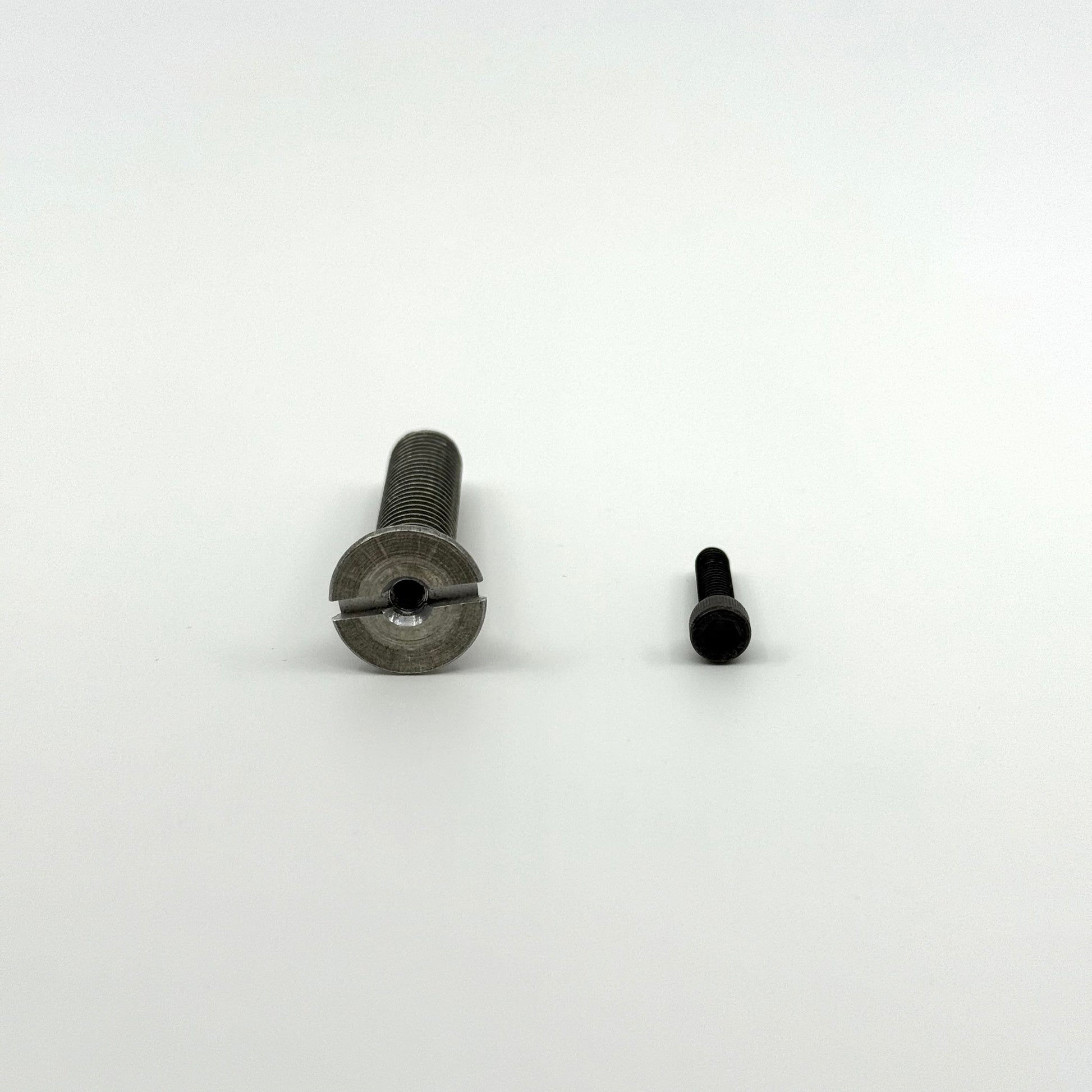 Aluminum Butt Cap Screw Set. 3/8-16 x 2”. Billiards. Pool Cue. Front view. 