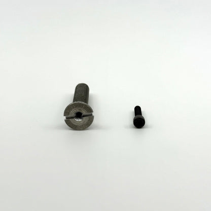Aluminum Butt Cap Screw Set. 3/8-16 x 2”. Billiards. Pool Cue. Front view. 