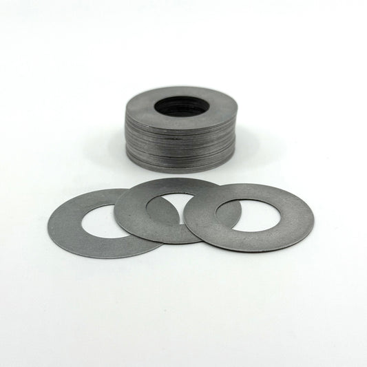 Stack of Aluminum Butt Rings 1.5" OD X .750 ID X .015 