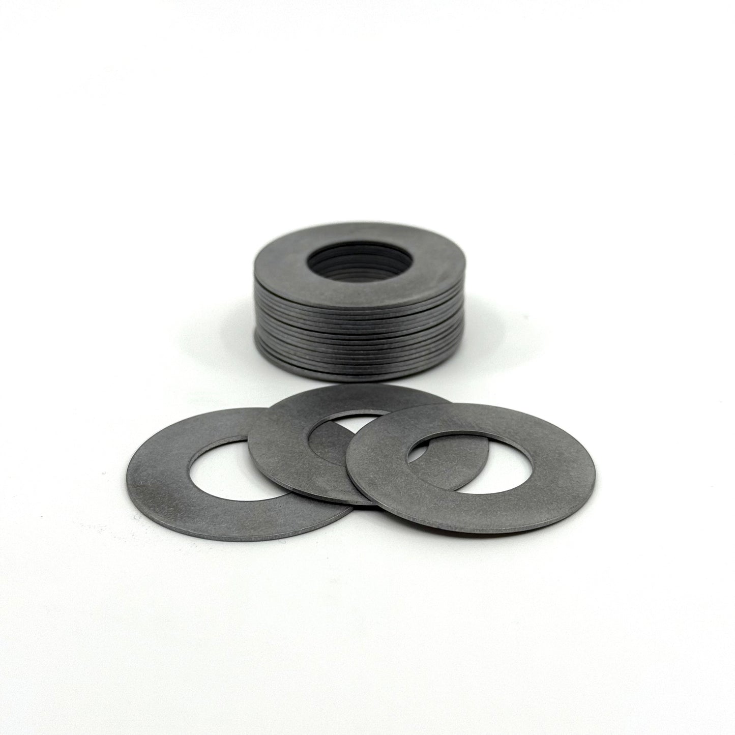 Stack of Aluminum Butt Rings 1.5" OD X .750 ID X .030