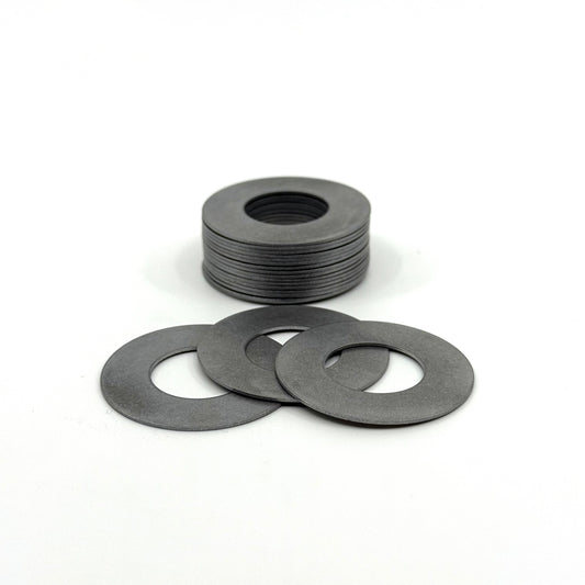 Stack of Aluminum Butt Rings 1.5" OD X .750 ID X .030