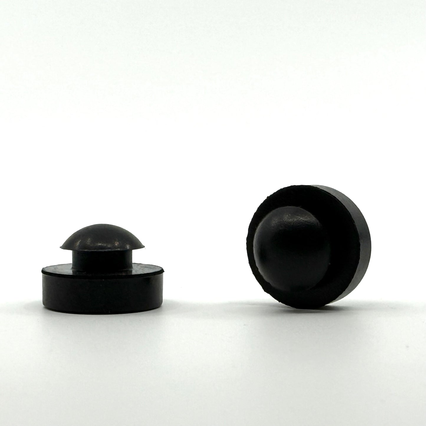 Pool Cue Bumper with Flanged Push In. Black. Billiards. Pool Cue Supplies. Front and Side view. 