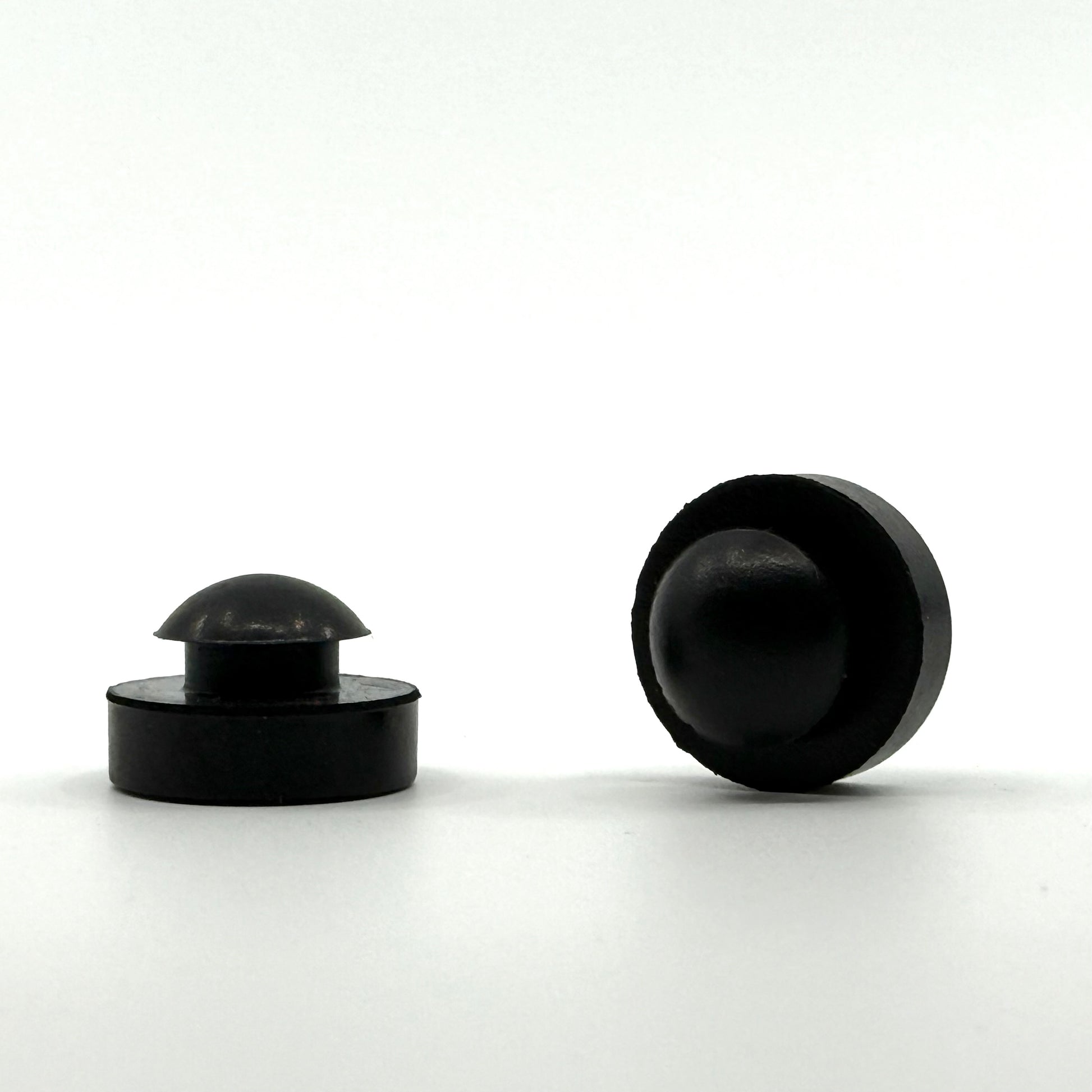 Pool Cue Bumper with Flanged Push In. Black. Billiards. Pool Cue Supplies. Front and Side view. 