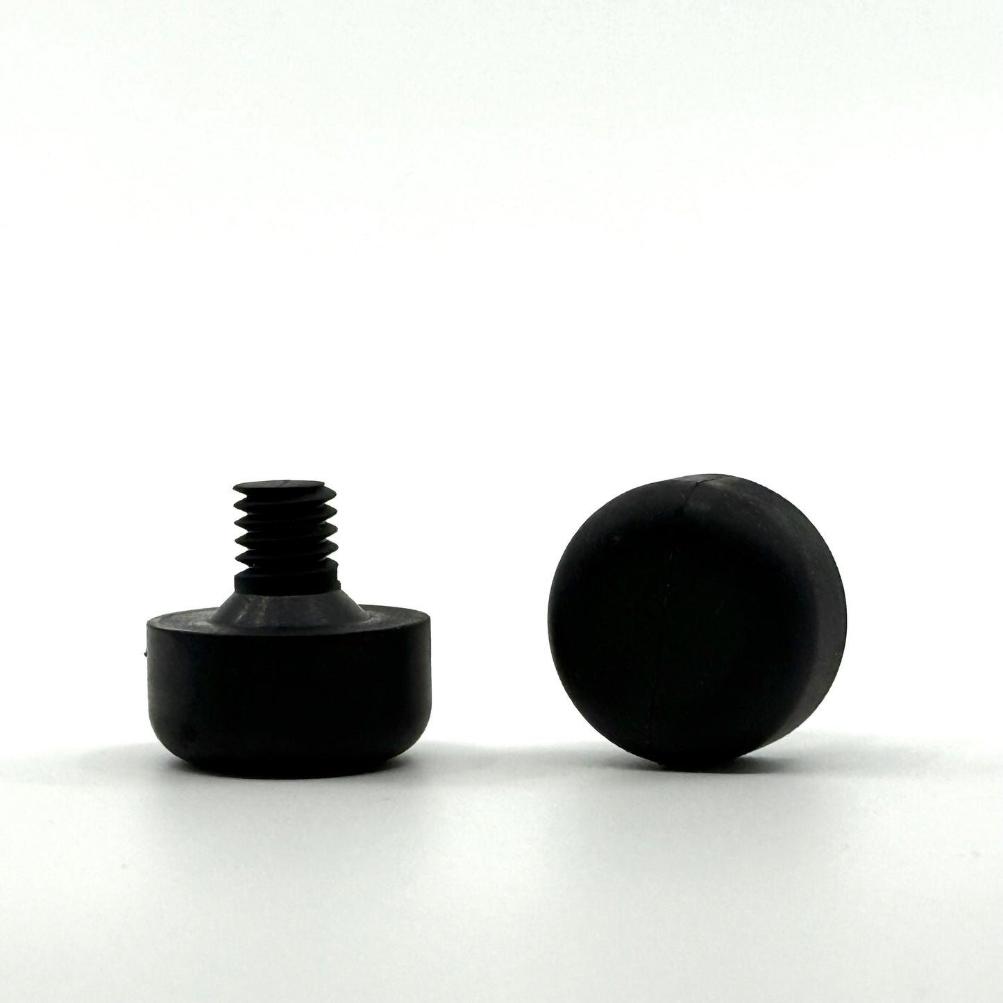 Pool Cue Bumper with Threaded Stem. Black. Billiards. Pool Cue Supplies. Front and Side view. 