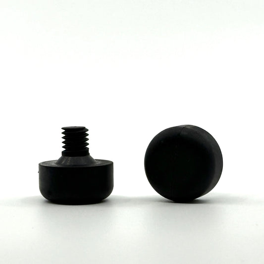 Pool Cue Bumper with Threaded Stem. Black. Billiards. Pool Cue Supplies. Front and Side view. 