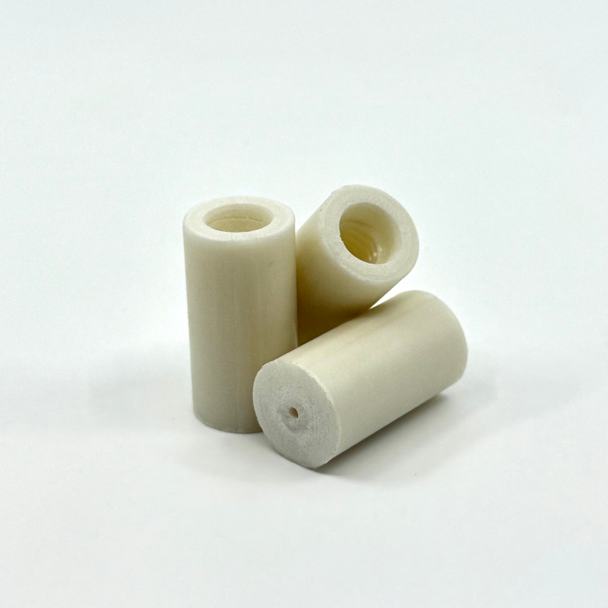CueForm Classic White Ivory Ferrule. .562 X 1.1 Tapped, Threaded with Glue Relief Hole. 3 Ferrules. 
