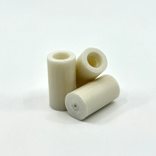 CueForm Classic White Ivory Ferrule. .562 X 1.1 Tapped, Threaded with Glue Relief Hole. 3 Ferrules. 