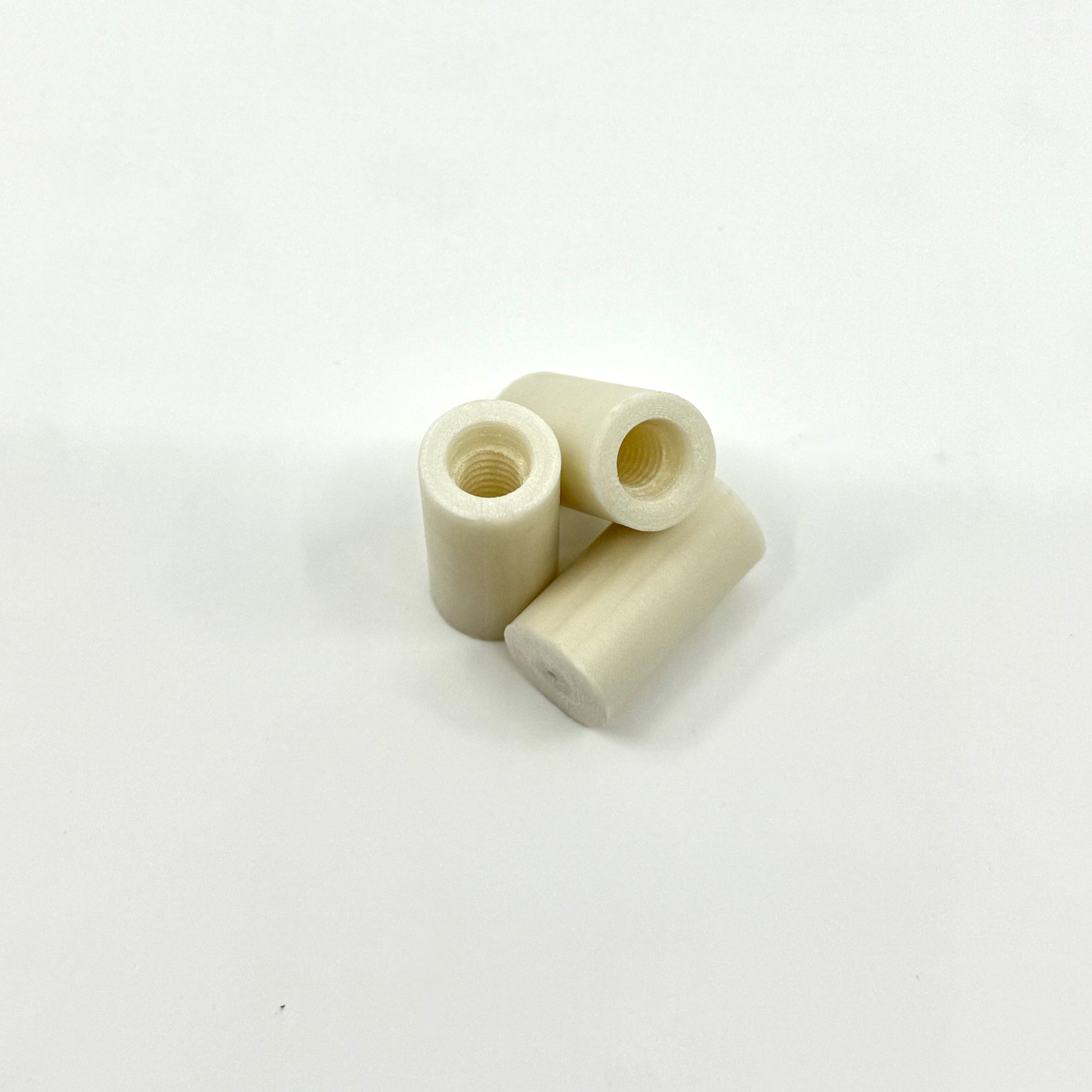 CueForm Classic White Ivory Ferrule. .562 X 1.1 Tapped, Threaded with Glue Relief Hole. Group of 3 Ferules. 