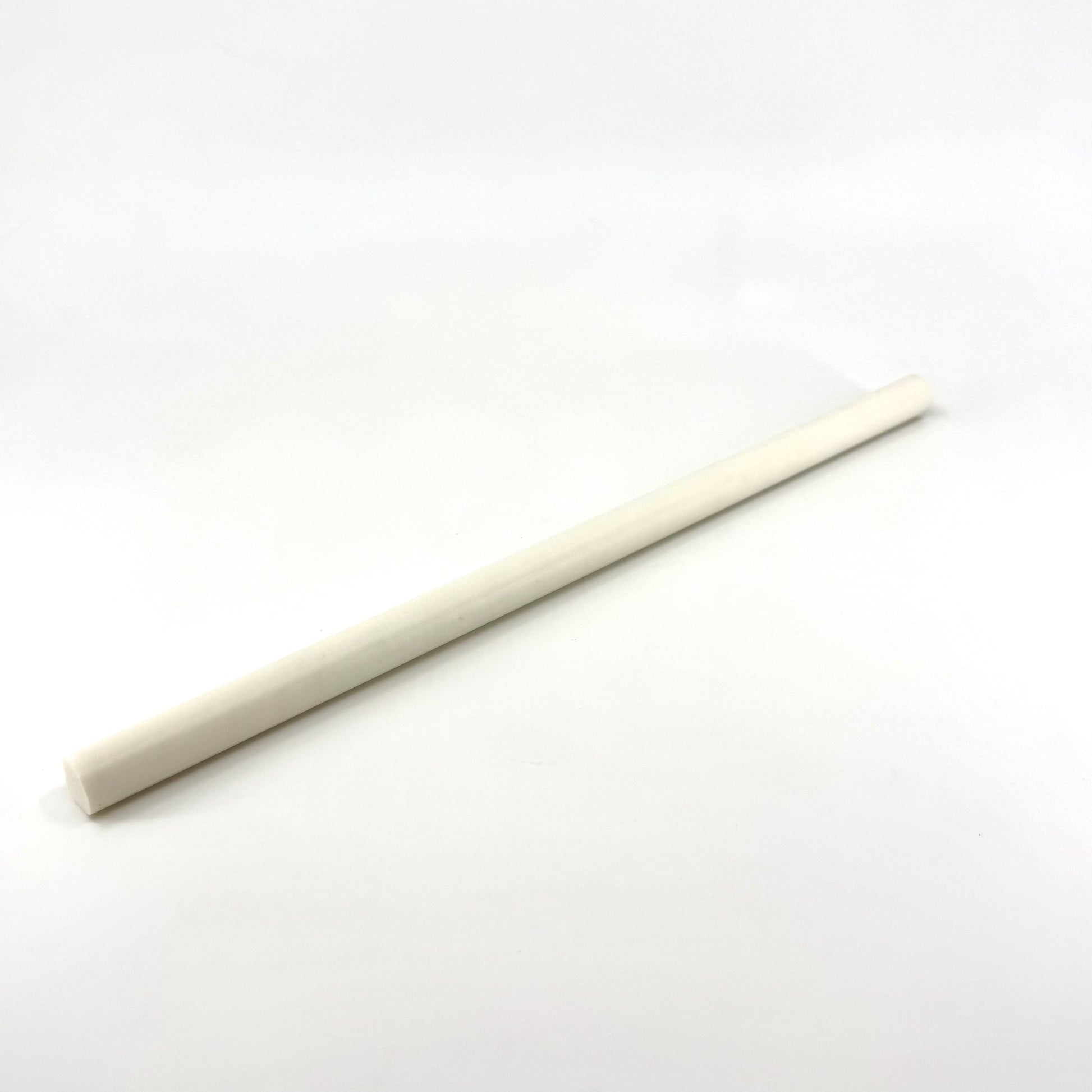 Classic White Ivory Pool Cue Ferrule Rod .562 x 12” on a white background 