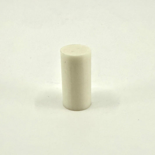 Classic White Ivory Melamine Pool Cue Ferrule .562x 1.1” on a white background 
