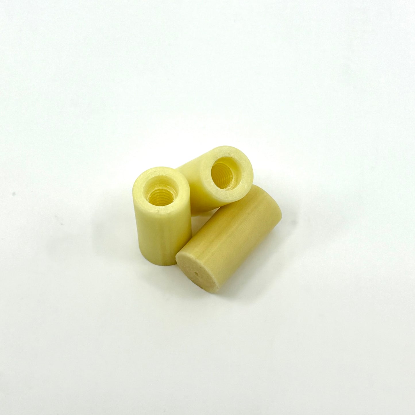 CueForm Vintage Yellow Ivory™ Micarta Ferrule.562 X 1.1" Tapped, Threaded with Glue Relief Hole. Image of 3. 