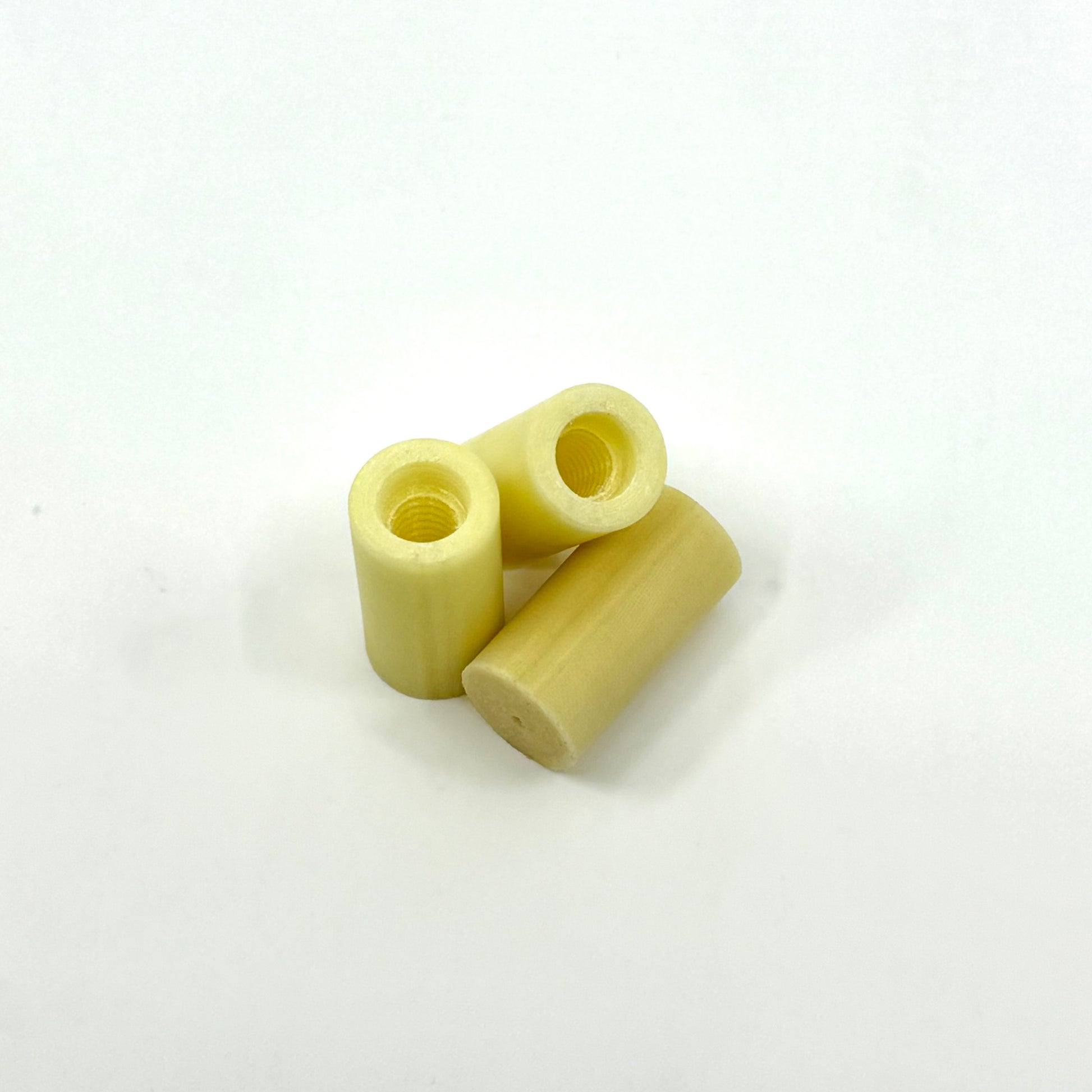 CueForm Vintage Yellow Ivory™ Micarta Ferrule.562 X 1.1" Tapped, Threaded with Glue Relief Hole. Image of 3. 