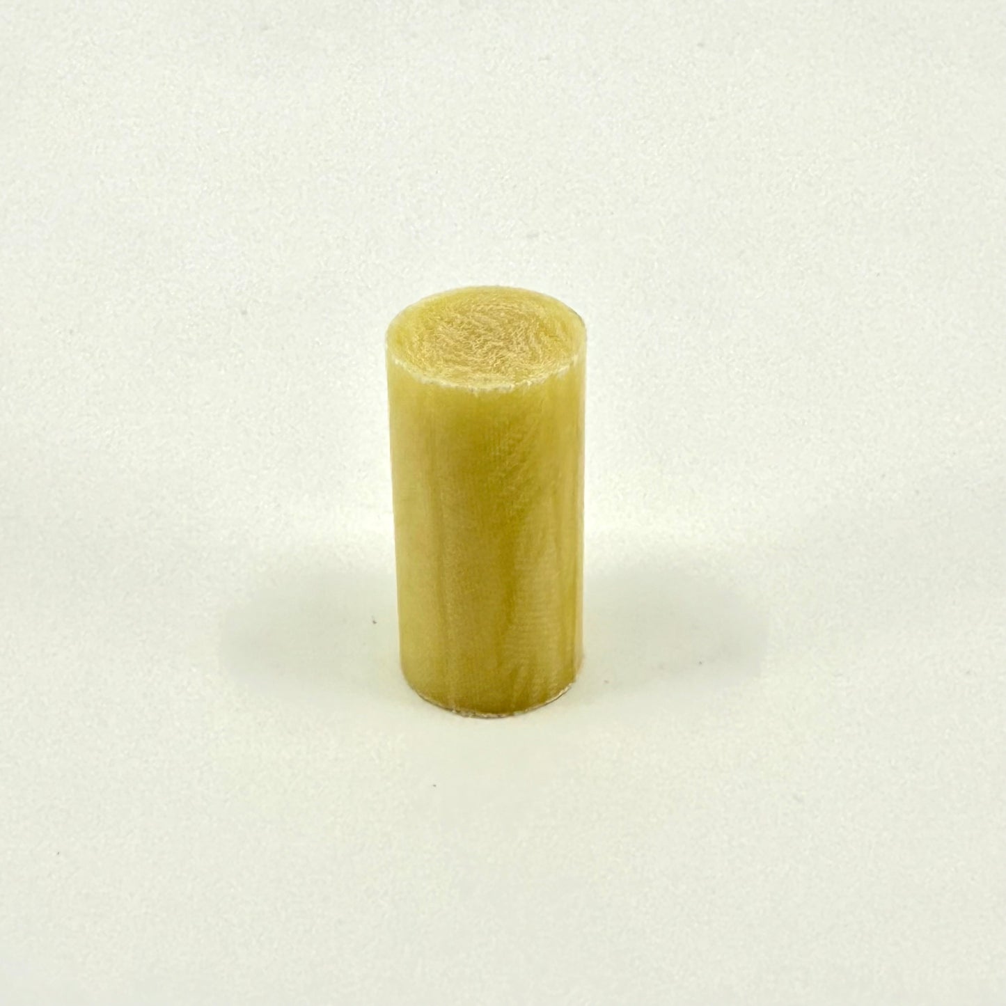 Vintage Yellow Ivory Micarta Pool Cue Ferrule .562x 1.1” on a white background