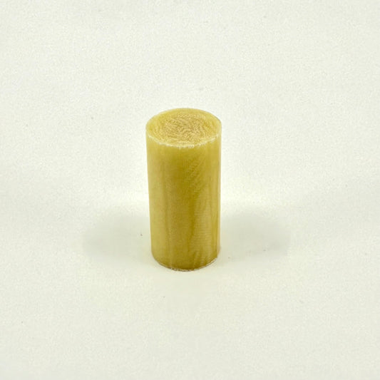 Vintage Yellow Ivory Micarta Pool Cue Ferrule .562x 1.1” on a white background