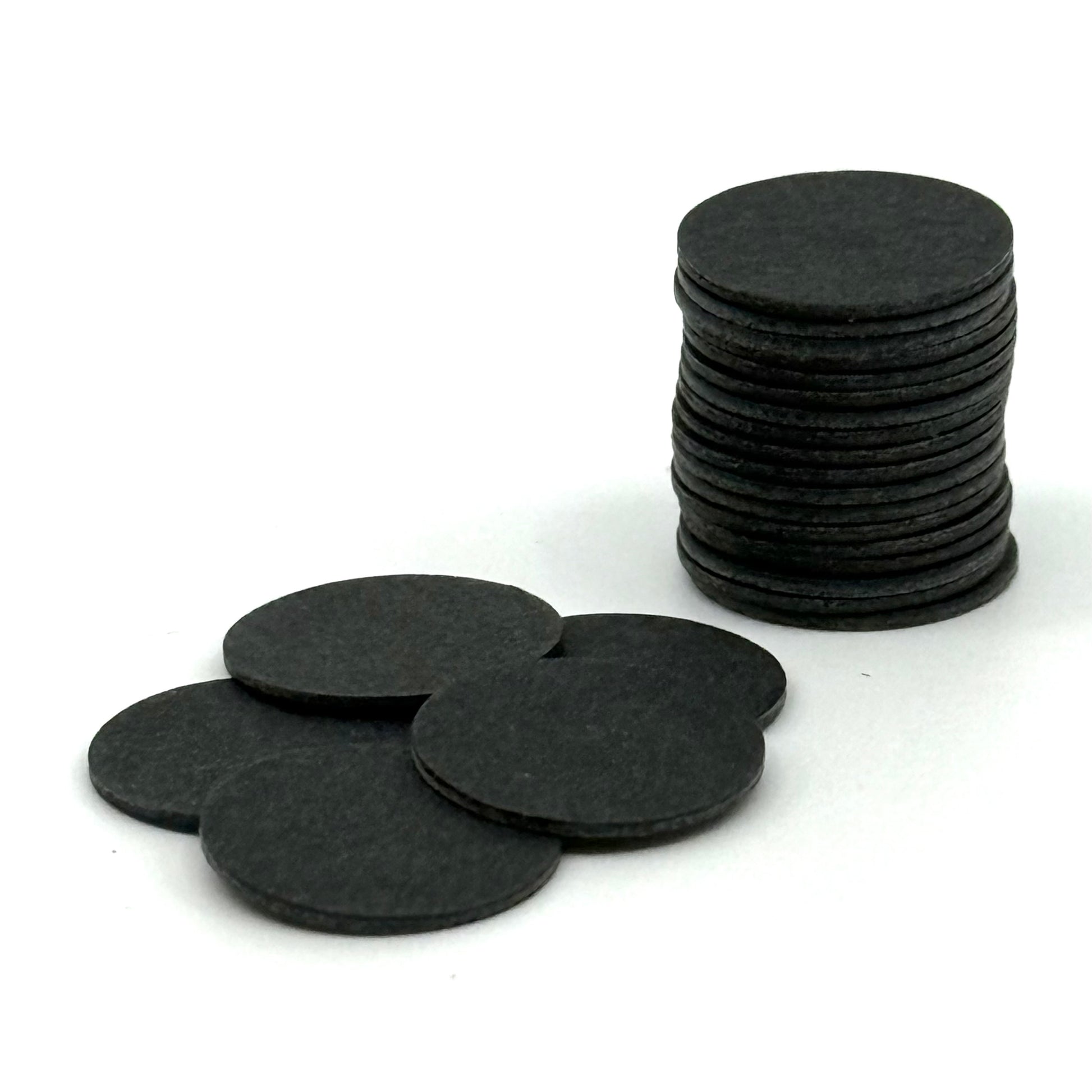 Cue Tip Fiber Ferrule Pads. 14mm .031" thickness. Black.