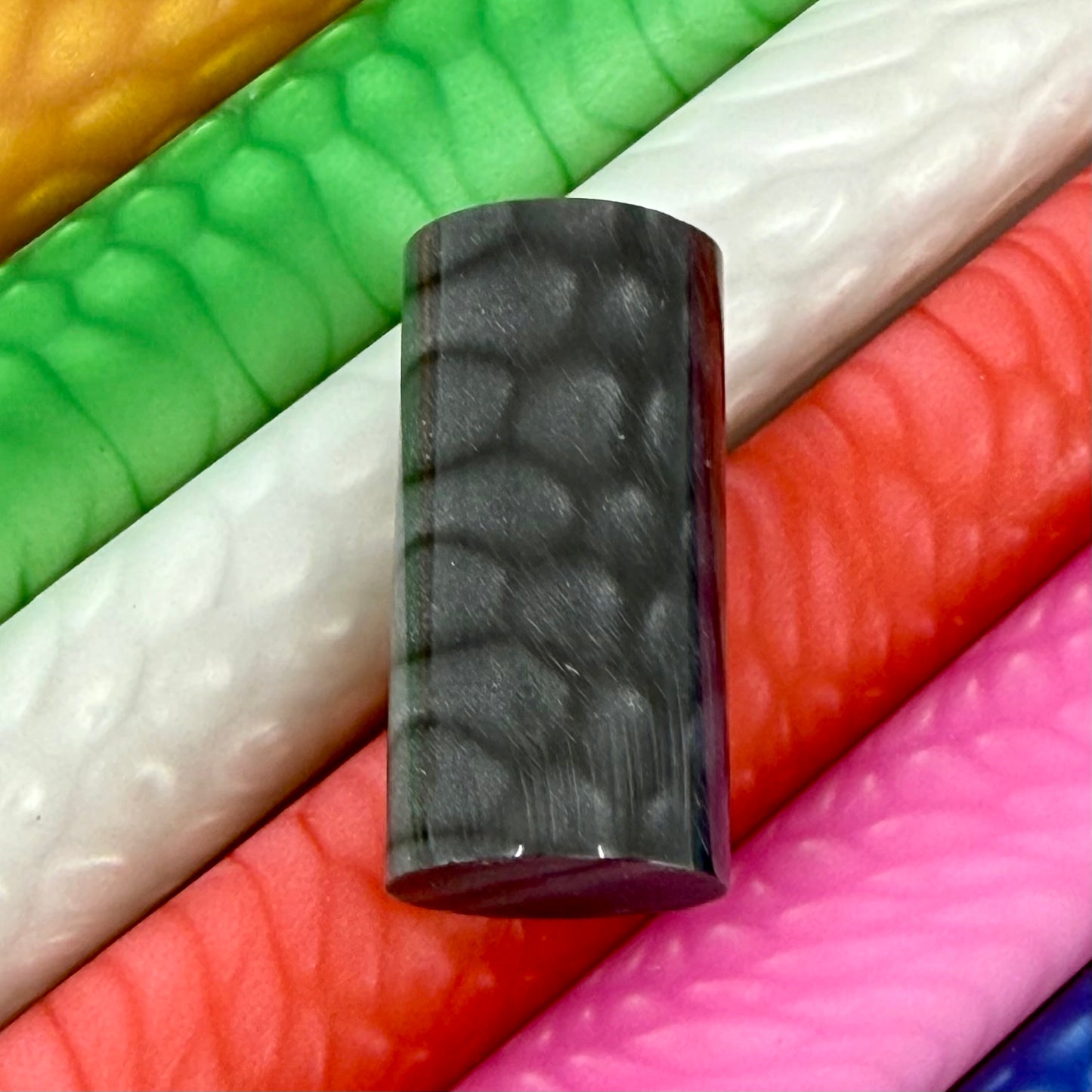 Close up of a Pool Cue Ferrule DragonSkin StormBlack Color 