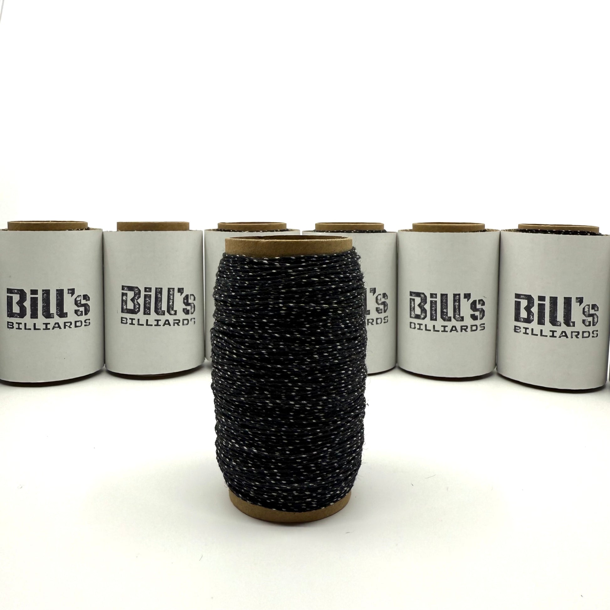 Irish Linen Cue Wrap for Billiards Cue Builders. 50 Yard Roll. Black / White Thread. 