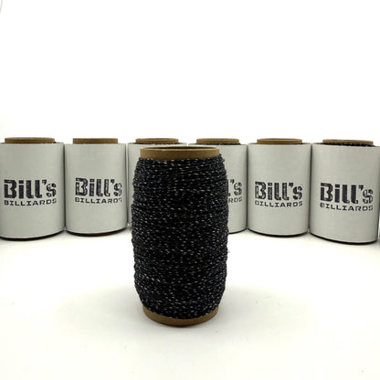 Irish Linen Cue Wrap for Billiards Cue Builders. 50 Yard Roll. Black / White Thread. 
