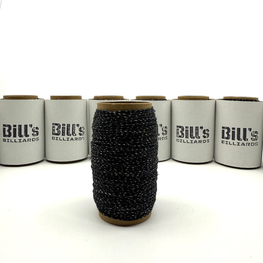 Irish Linen Cue Wrap for Billiards Cue Builders. 50 Yard Roll. Black / White Thread. 