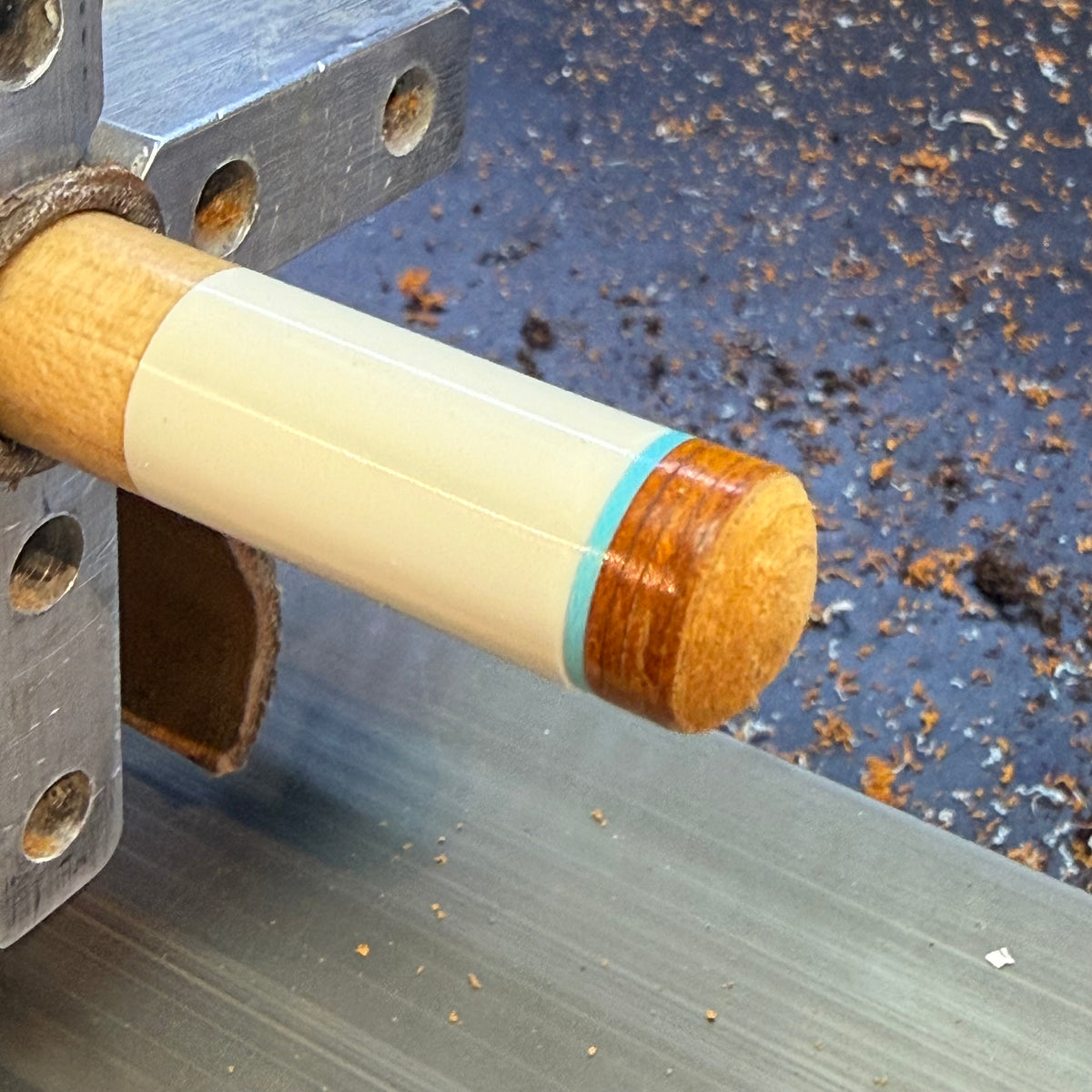 Pool Cue Fiber Ferrule Pad Installed with an Endurance Pool Cue Tip 