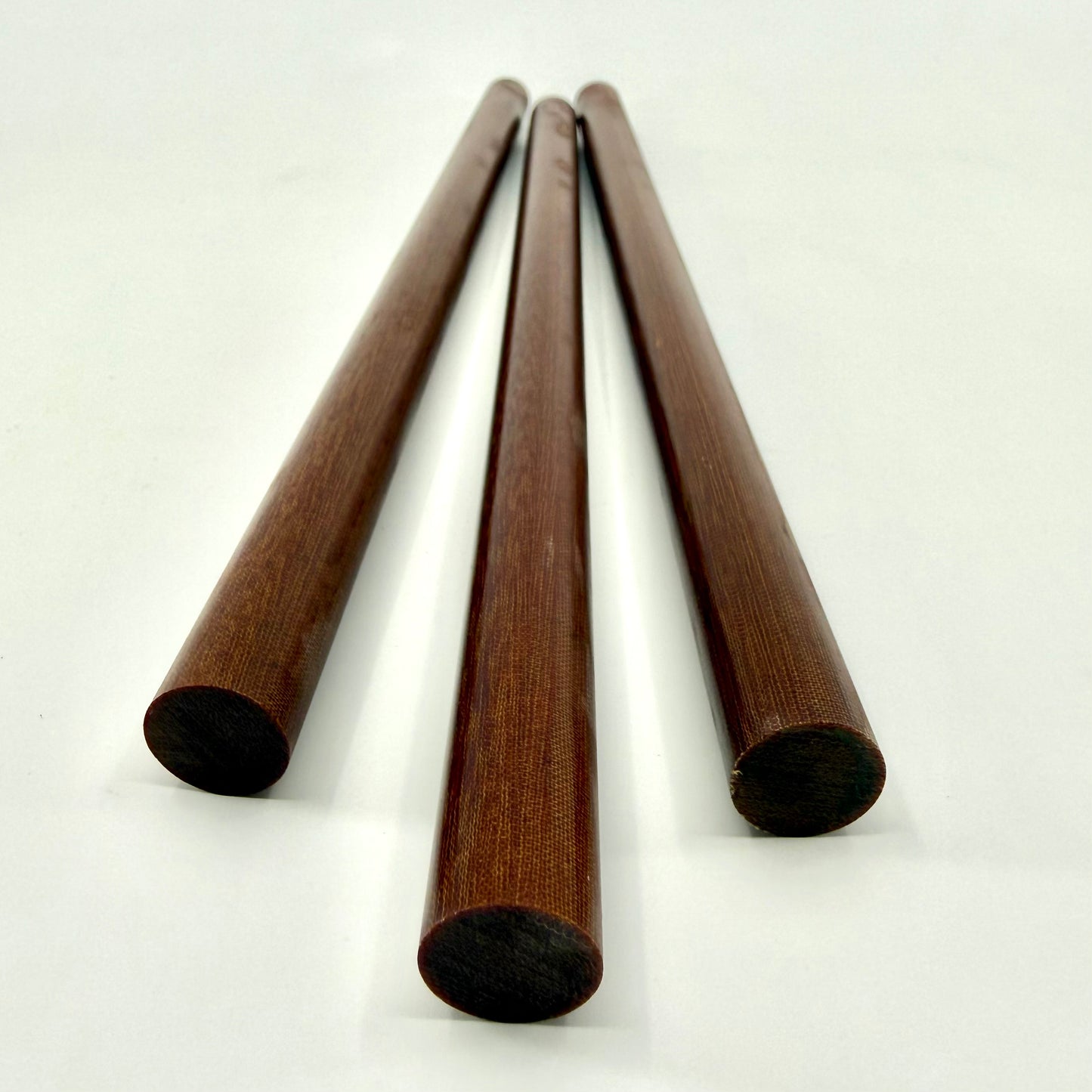 Three Pool Cue Phenolic Rods Walnut Brown 12" length .625 Diameter 
