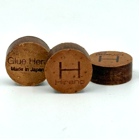 Image of 3 Hirano Pool Cue Tips – 14mm 4-layer Japanese pigskin cue tip in soft, medium, or hard hardness 