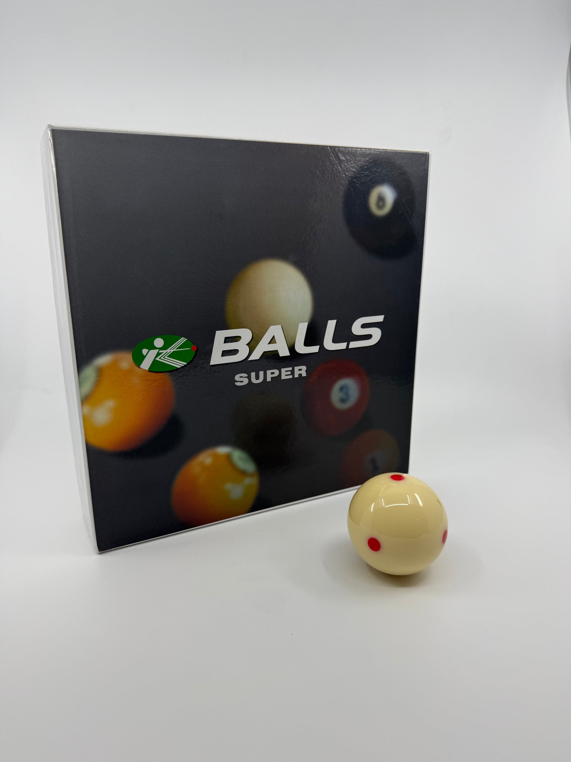 A Red Dot Cue Measle Cue Balls. The 6 Dot Billiard Practice Measle Cue Ball - 2 1/4"