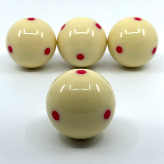 4 Red Dot Cue Measle Cue Balls. The 6 Dot Billiard Practice Measle Cue Ball - 2 1/4"