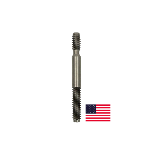 Stainless Steel 3/8-11 Joint Pin  on white background with American flag 