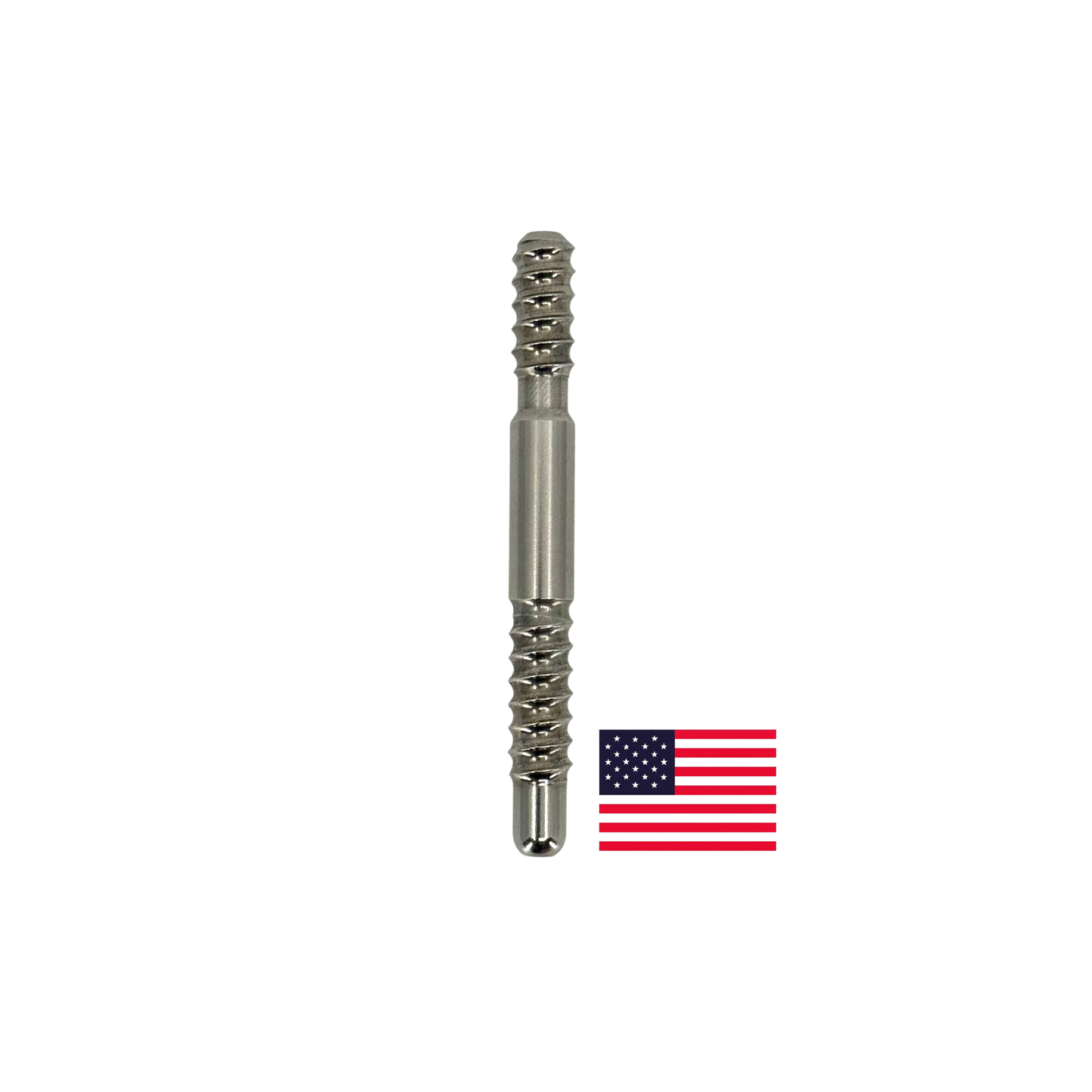 Stainless Steel 3/8 Radius Joint Pin on white background with American Flag (Comparable to Radial) 
