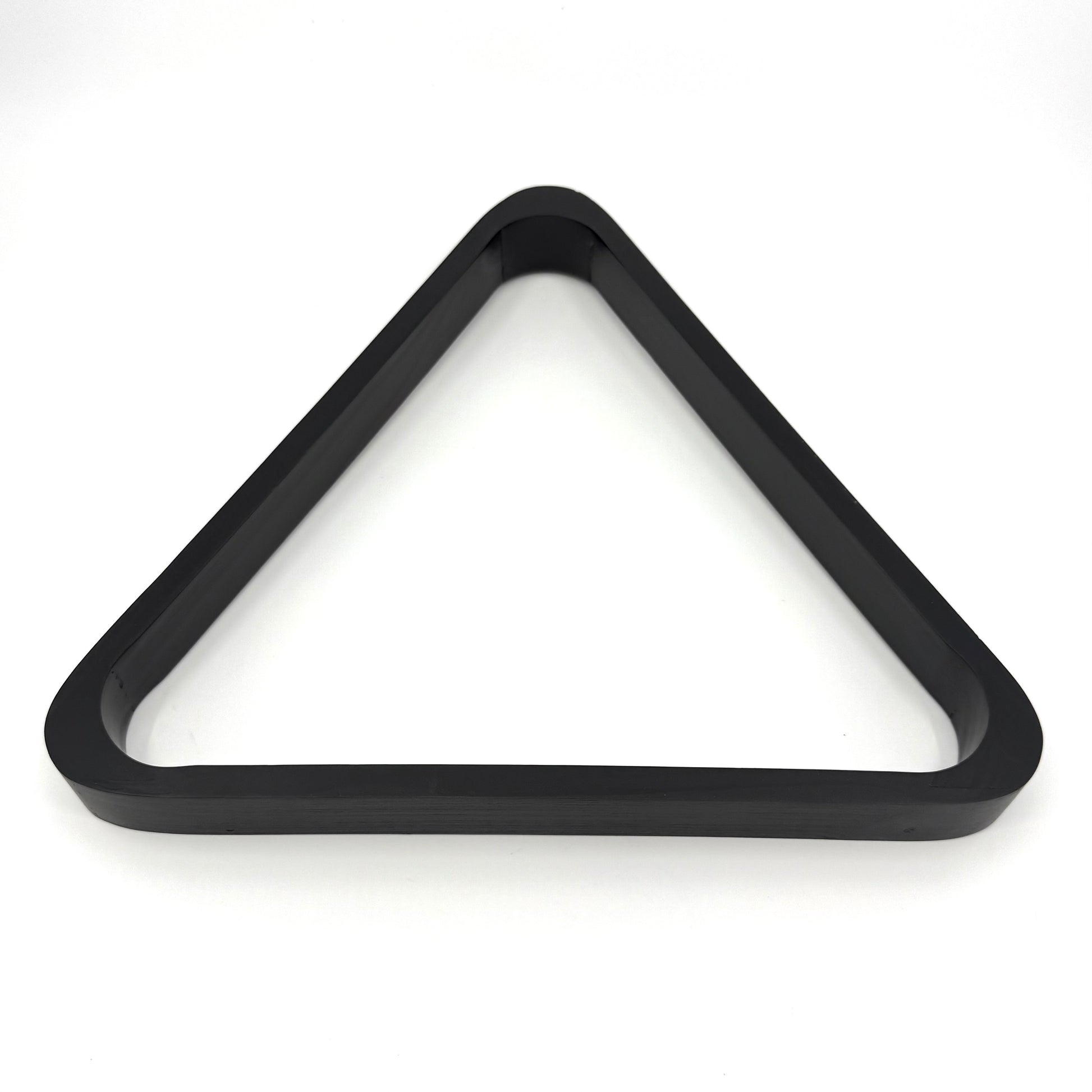 One black wooden triangle pool ball rack – available in black finish. Fits standard 2-1/4" billiard balls.
