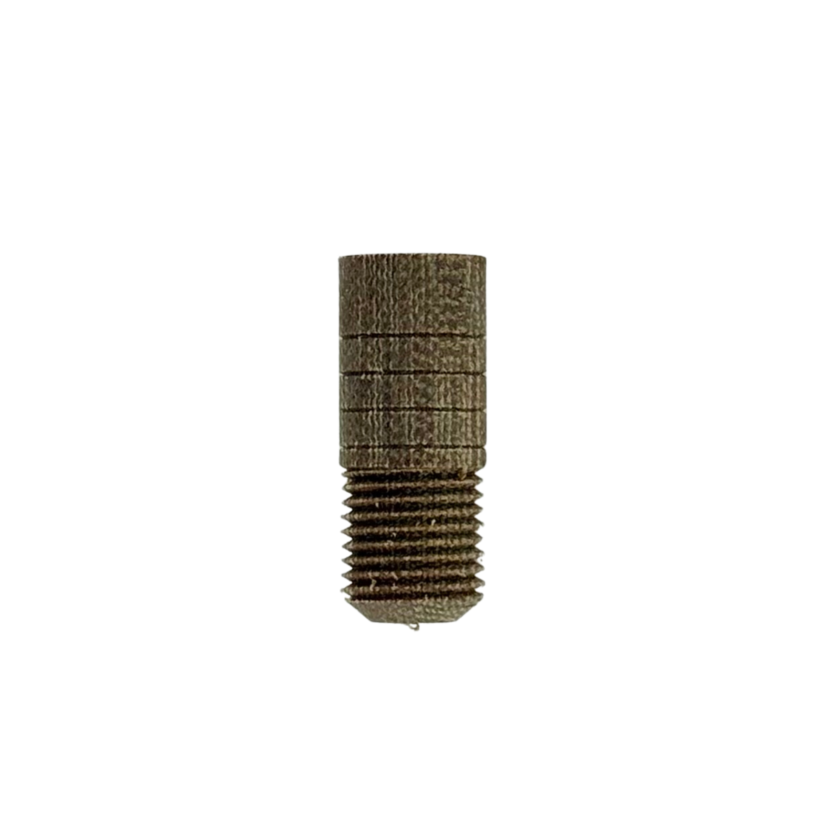 Brown phenolic cue joint insert with 1/2-20 outside thread and .334 inch hole